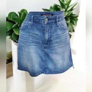 Calvin Klein Classic Blue Denim Mini Skirt